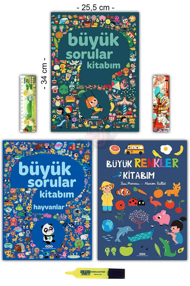 Büyük Sorular Renkler Hayvanlar Kitabım Seti (0-3 Yaş için)