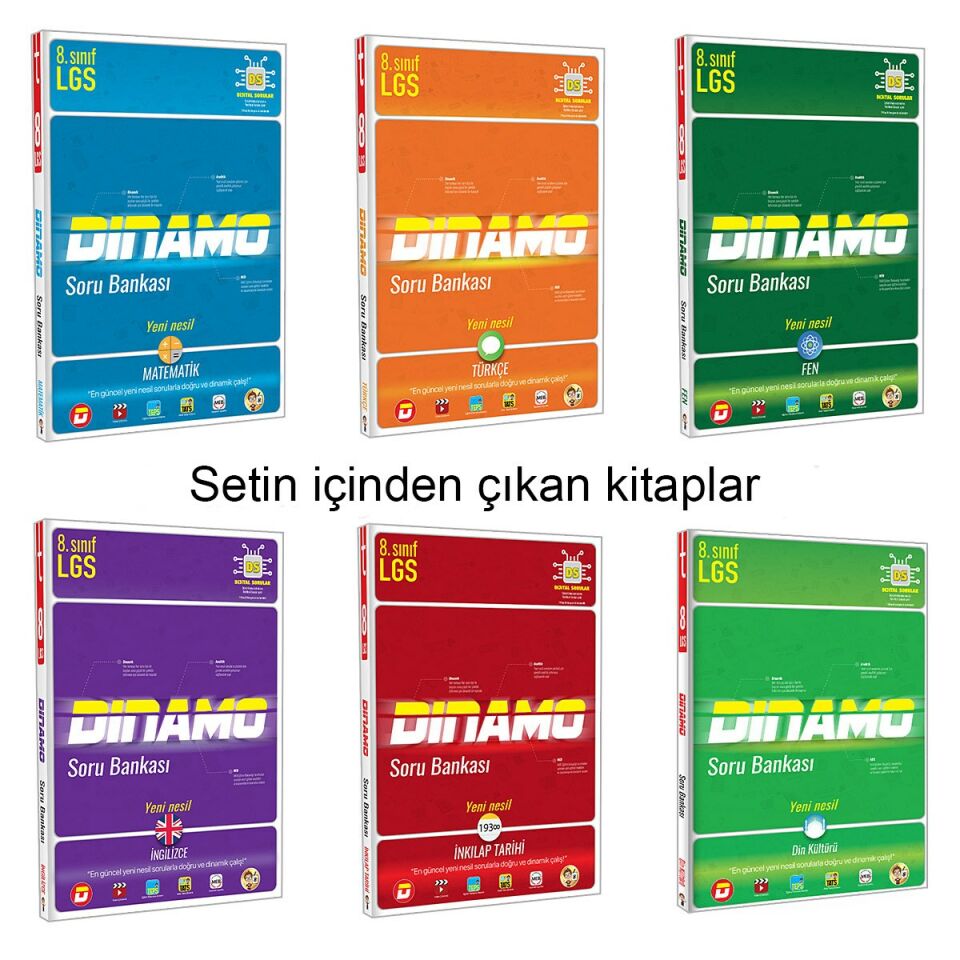 8. Sınıf 1. ve 2. Dönem LGS Dinamo Tüm Dersler Soru Bankası Seti ParagrafON