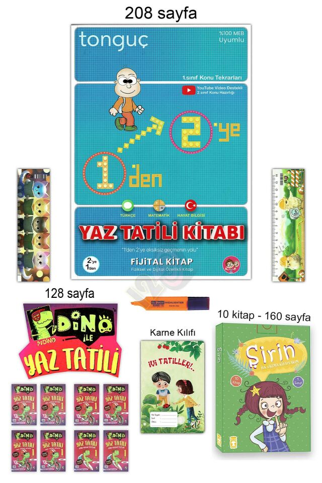 1'den 2'ye Tüm Dersler 1. Sınıf Yaz Tatili Seti Hazırlık  Şirin İlk Okuma Kitaplarım