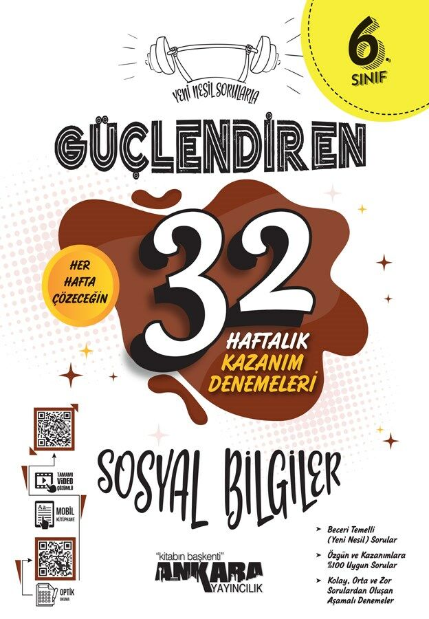 6.Sınıf Güçlendiren 32 Haftalık Sosyal Bilgiler Kazanım Denemeleri