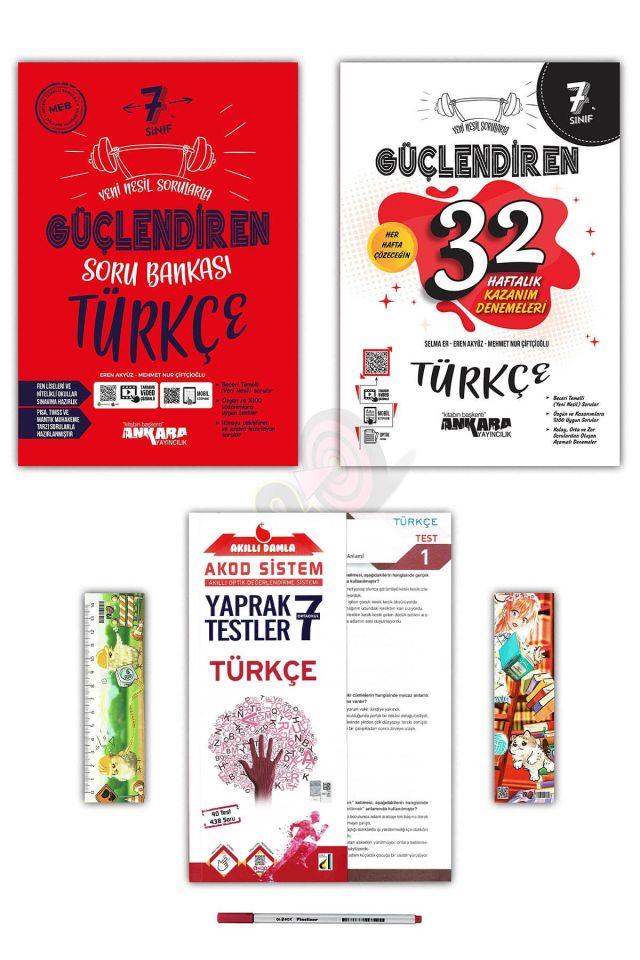 7. Sınıf Türkçe Güçlendiren Soru Bankası 32 Haftalık Kazanım Denemeleri Yeni Nesil Yaprak Test