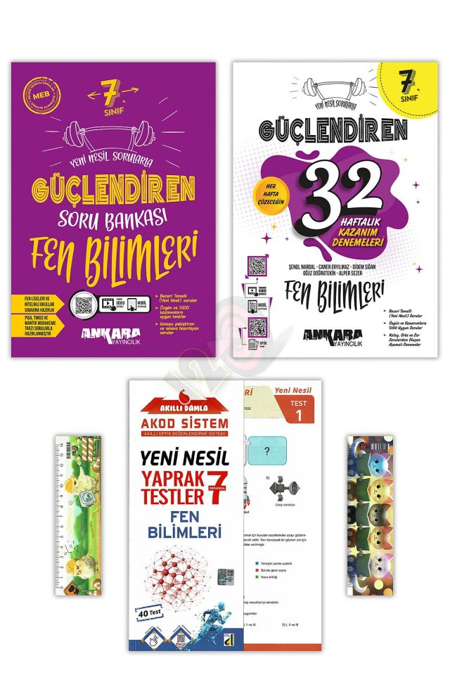 7. Sınıf Fen Bilimleri Güçlendiren Soru Bankası 32 Haftalık Kazanım Denemeleri Yeni Nesil YaprakTest