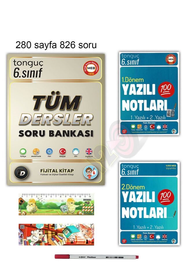 6. Sınıf Fijital Tüm Dersler Soru Bankası 1. 2. Dönem Yazılı Notları
