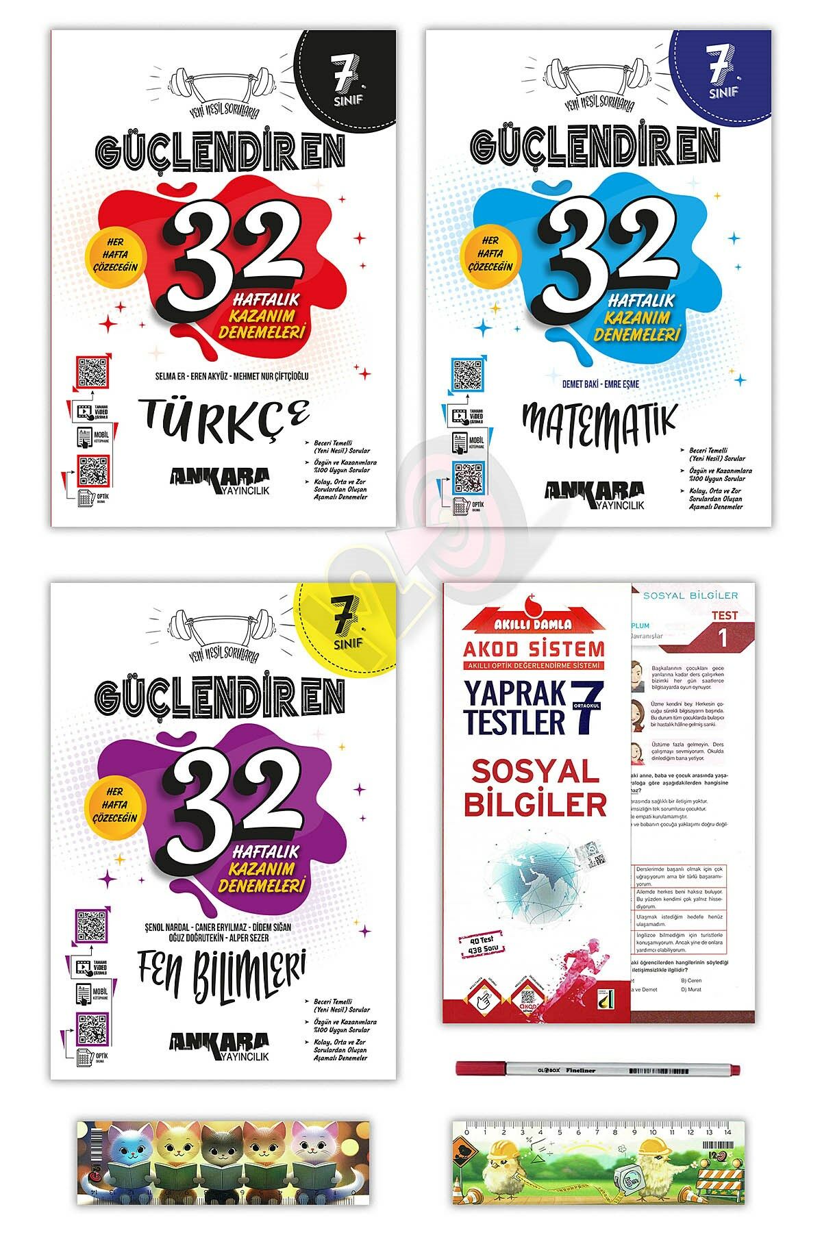 7. Sınıf Türkçe Matematik Fen Güçlendiren 32 Haftalık Kazanım Denemeleri