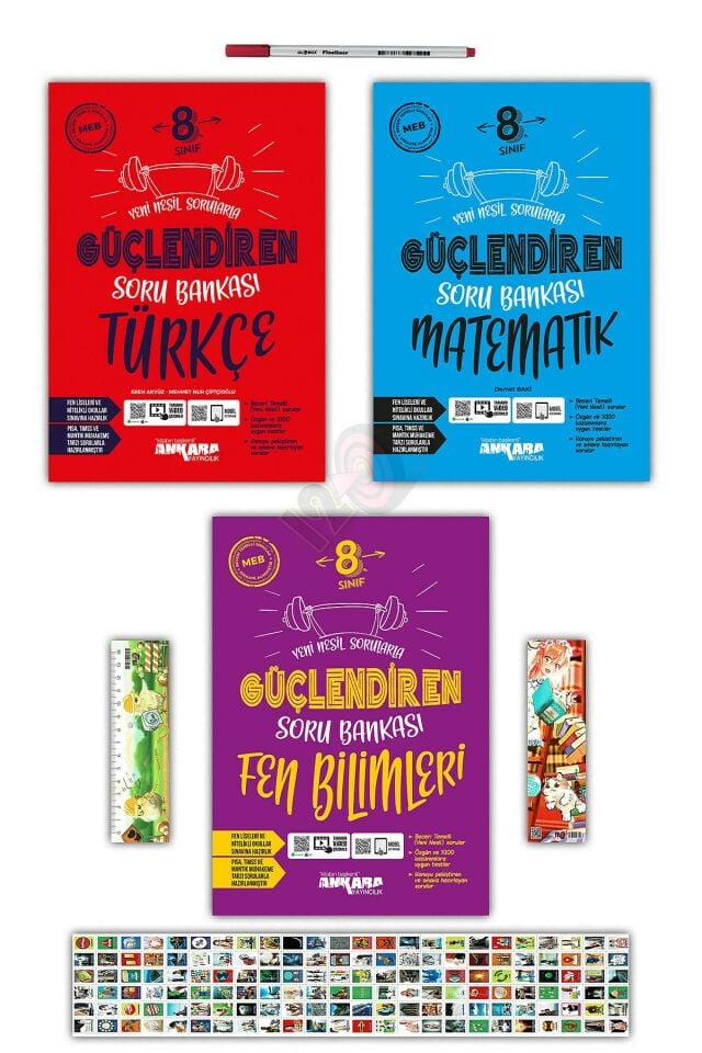 8. Sınıf Türkçe Matematik Fen Bilimleri Güçlendiren Soru Bankası