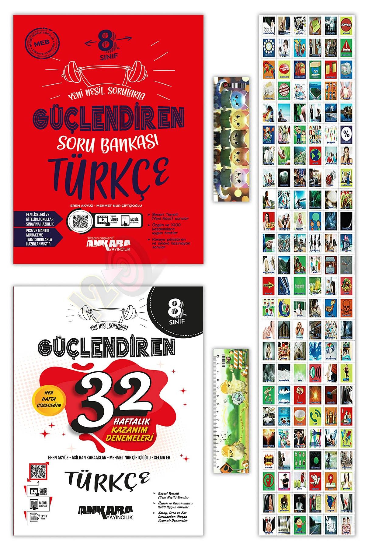 8. Sınıf Türkçe Güçlendiren Soru Bankası 32 Haftalık Kazanım Denemeleri İngilizce Kelime Kartları