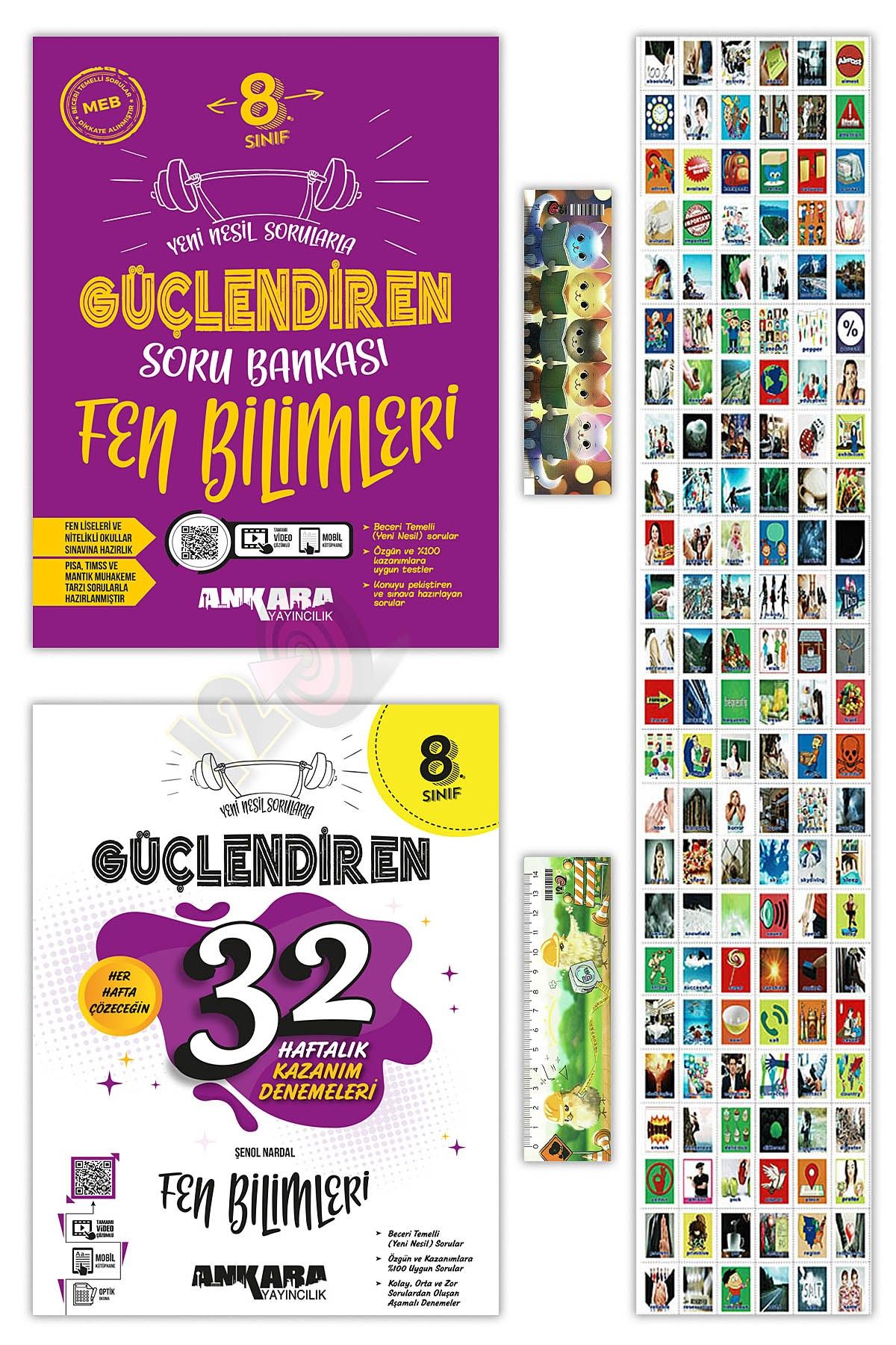 8. Sınıf Fen Bilimleri Güçlendiren Soru Bankası 32 Haftalık Kazanım Denemeleri İngilizce Kelime Kart